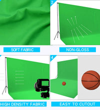Hiffin Green Backdrop Background 8x12 Ft for Studio - Camera Accessory Set of 3