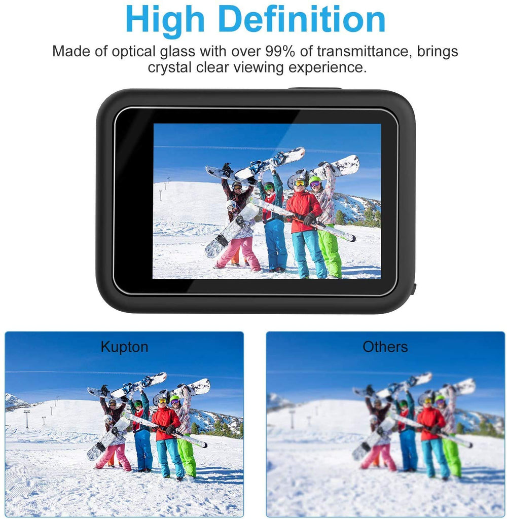 HIFFIN® Tempered Glass Screen Protector for GoPro Hero 9 Action Camera (Transparent) Edge to Edge Full Screen Coverage, Complete Set of 3 Glass