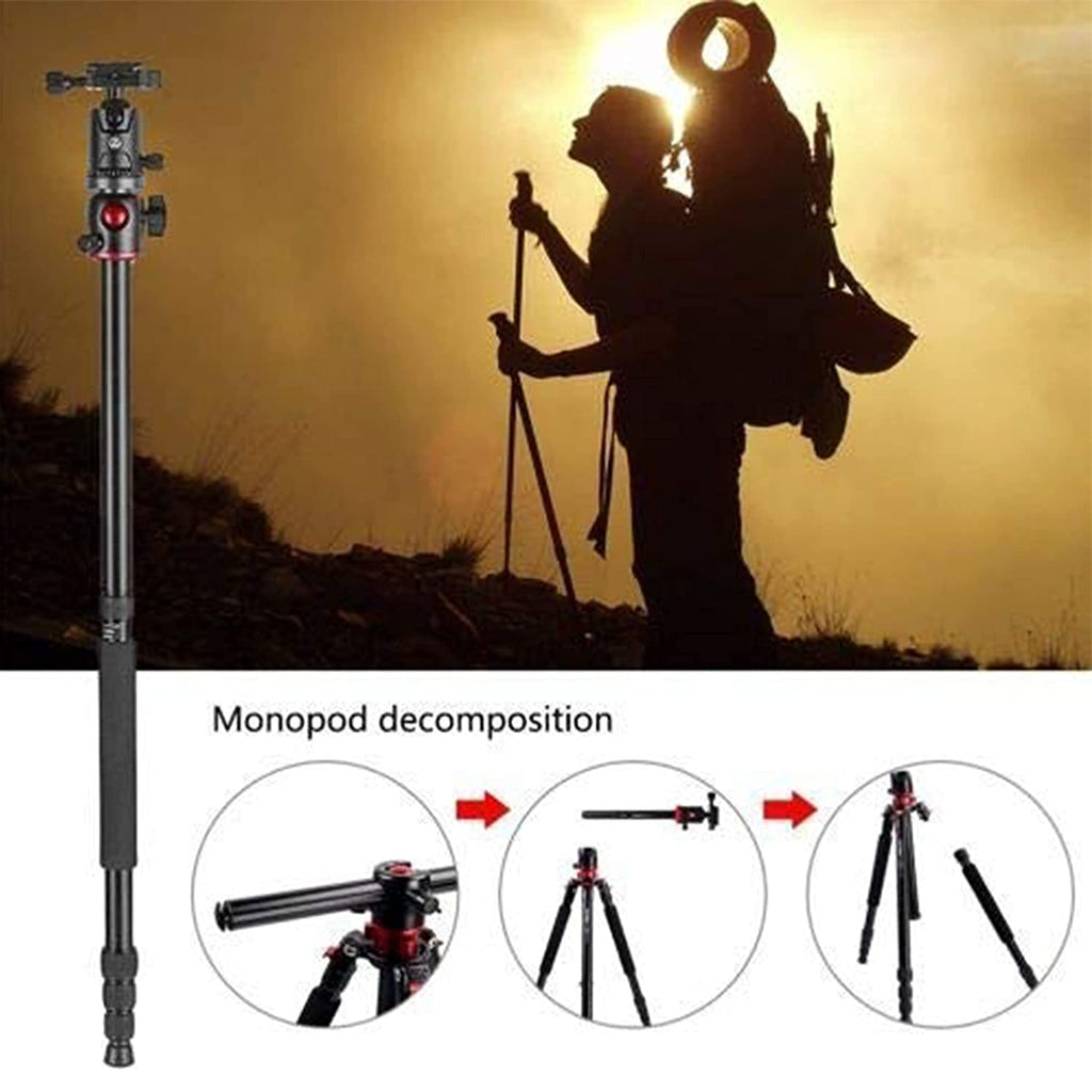 HIFFIN HF-550 Tripod, 65" Special Quality Camera Tripod for Canon Nikon DSLR, Aluminum Alloy Tripod with 360 Degree Ball Head, Professional Tripod for Travel and Work