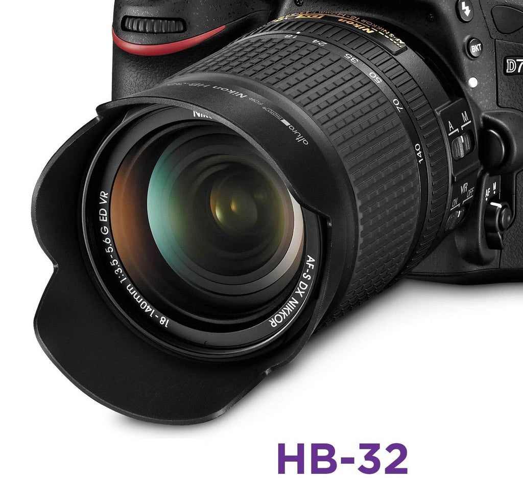 HIFFIN® Lens Hood HB 32 Lens Hood for N 18-140mm f/3.5-5.6g ED VR /18-135mm f/3.5-5.6g if-ed /18-105mm f/3.5-5.6g ED VR /18-70mm f/3.5-4.5g