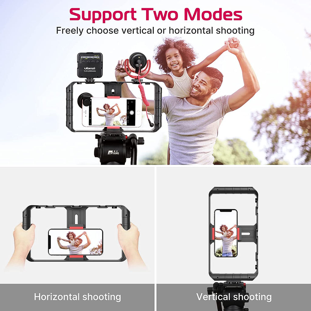 ULANZI U Rig Pro Smartphone Video Rig, Filmmaking Case, Phone Video Stabilizer Grip Tripod Mount for Videomaker Film-Maker Video-grapher for iPhone Xs XS Max XR iPhone X 8 Plus Samsung