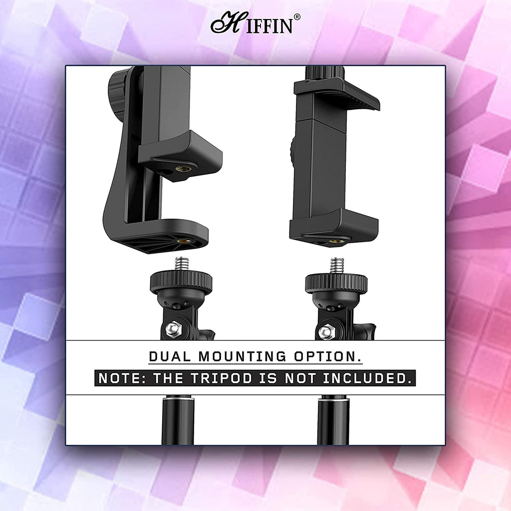 HIFFIN® Universal 360° Rotating Vertical Mobile Tripod Monopod Mount Supports Width Upto 2.3-4.1 Inches Smartphones (Mobile Phone Tripod Mount 360 Rotation)