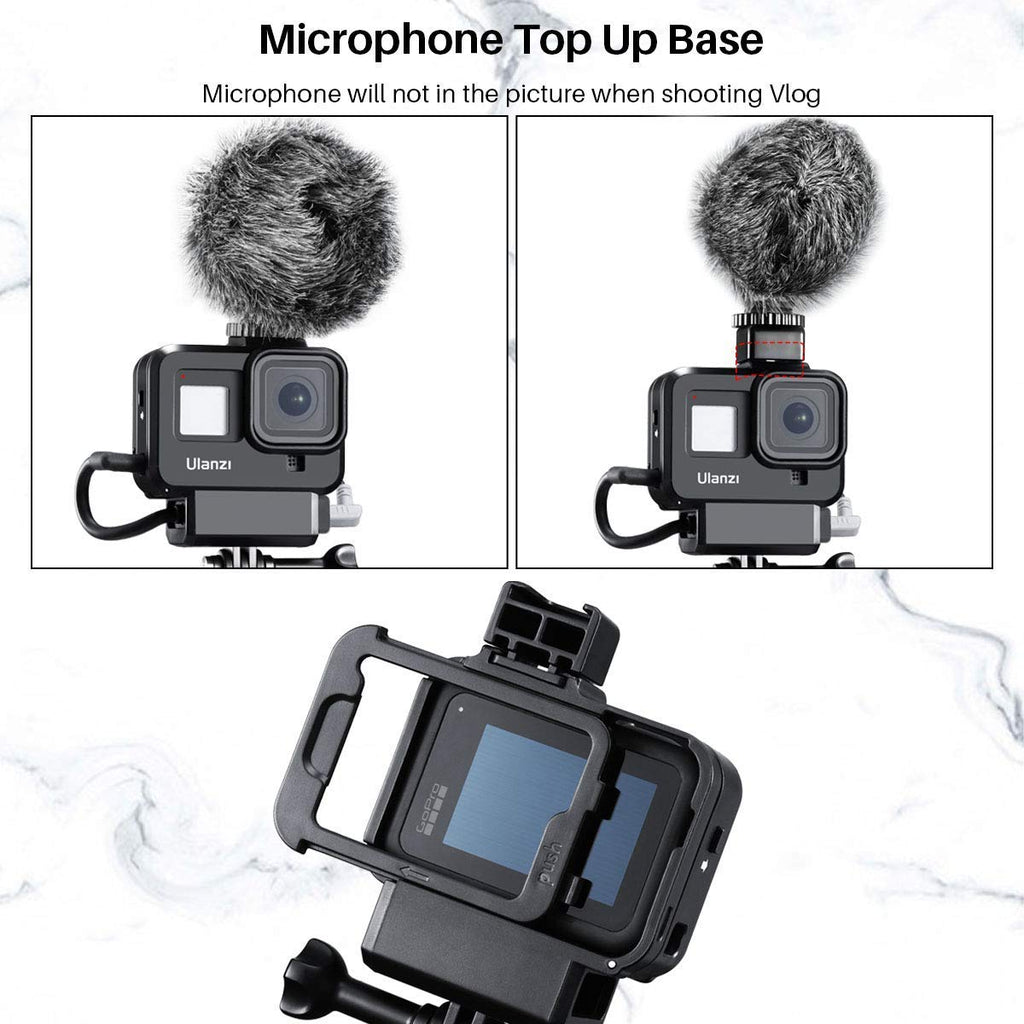 HIFFIN® G8-9 Plastic Vlog Case for Gopro 8 Cold Shoe Mount 52MM Filter Adapter Ring Battery Mic Adapter for Gopro 8 Vlog