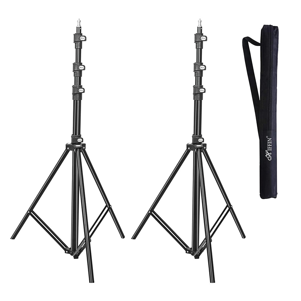 HIFFIN® Combo Portable Background Backdrop Support Stand Kit 14ft Tall Adjustable Photo Backdrop Stand (Light Stand, HF 14FT Light Stand 2 Pcs)