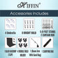 HIFFIN® Black Screen Backdrop 8x12 ft with 9 ft Stand - 3 Packs 6x9 ft Photography Backdrop with 2 Pcs Spring Clamps, 1PCs Carry Bag (T Shape Kit C2 C1 B & Double Holder Kit M4)