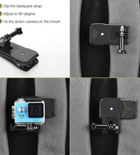 HIFFIN® 360 Degree Backpack Hat Belt Clip Clamp Mount for Go Pro Hero 2/3/3+ (Black)