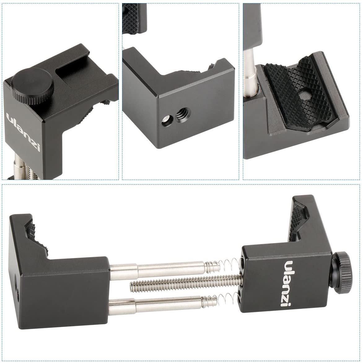 Ulanzi ST-02 Metal Phone Tripod Mount with Hot Shoe Mount Smartphone Video Rig Tripod Mount Adapter.