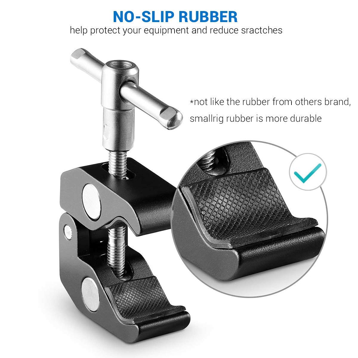 ChromLives Super Clamp Photography Camera Crab Clamp With 1420 To 14 20 Screw Converter For 15mm Rods Lights Umbrellasshelvescross Bars And More