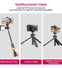 Ulanzi MT-16 Camera Tripod Stand Holder, Mini Tabletop Tripod Selfie Stick with Cold Shoe Travel Tripod