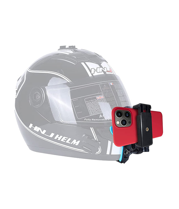 HIFFIN Helmet Chin Strap Mount with Mobile Clip & Screw Compatible with All Smart Phones Go pro & Action Cameras