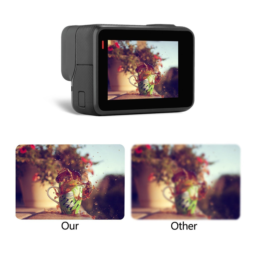 HIFFIN® Action Pro 9H Tempered Glass Film Screen Guard LCD Lens Protector Compatible with GoPro Hero 8 (Pack of 2)