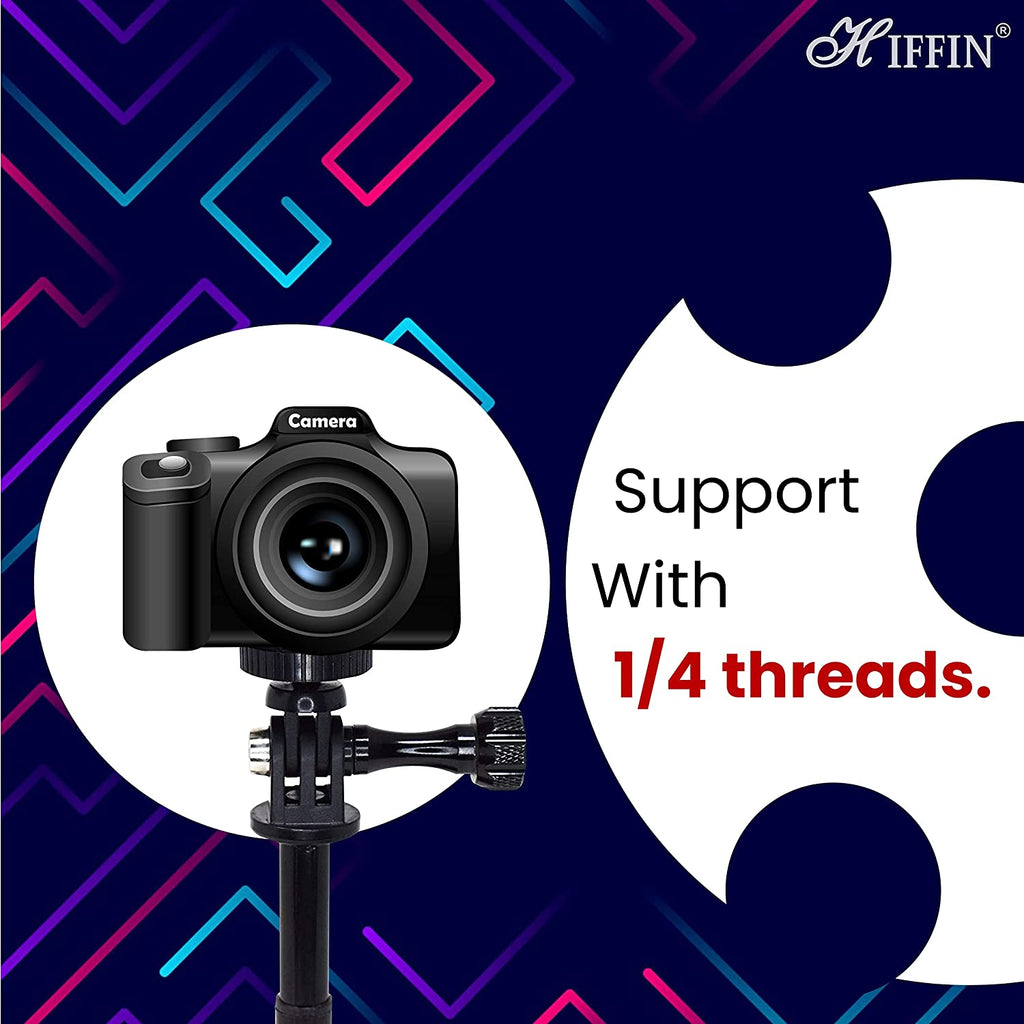 HIFFIN® Action Pro Stainless Steel Tripod Mount Adapter Compatible with Go Pro Hero 9 8 7 6 5 4 3+ 3 Mount to 1/4 Thread Used for Go Pro Hero SJ CAM Xi aomi Y I