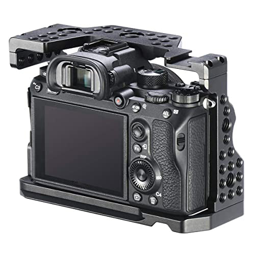 HIFFIN® UURig C-A73 A7 III Camera Cage for Sony A7 Series A7R III/A7 III, Top Cold Shoe Microphone Light Mount/Arri Hole Extension, Stable Vlogging Video, Arca Swiss Quick Release Plate