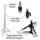 HIFFIN® ® Light Stand Kit - 9 feet (4 Light Stands) Free Bag for Stand Metal Color Black 9 feet, Portable & Folding, Indoor & Outdoor Shoot, Heavy Duty, Photography & Videography