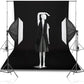 HIFFIN® 8 x 12 FT Black LEKERA Backdrop Photo Light Studio Photography Background with 4pcs Backdrop Support Spring Clamp 4.3"/11cm.