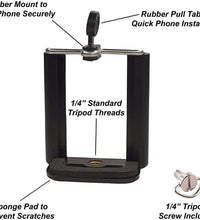 HIFFIN® 2 Pcs Combo A E P Universal Mobile and Small Size Camera and Selfie Stick Holder Tripod Attachment (Black)