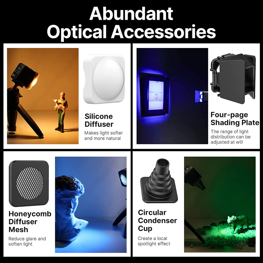 L2 COB RGB LED Video Light, 360° Full Color Portable Led Light for Camera Lighting, Magnetic Super Mini Cute Cube Light for Toy, Stop Motion and Micro Photography
