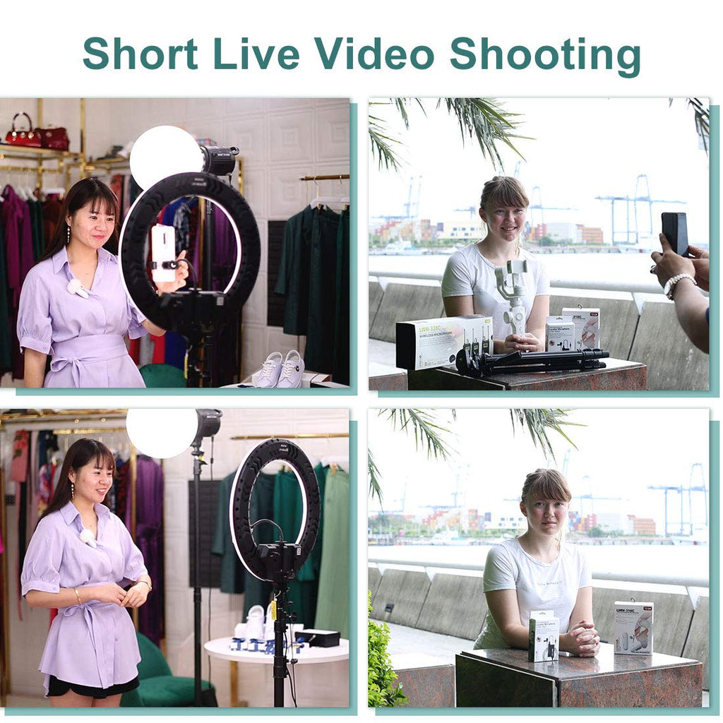 LENSGO Professional Lavalier Mic SLR 120 Hours Battery Life Camera Phone Recording Live Interview VLOG Wired Recording Studio Lapel Microphone (LYM-DM2)