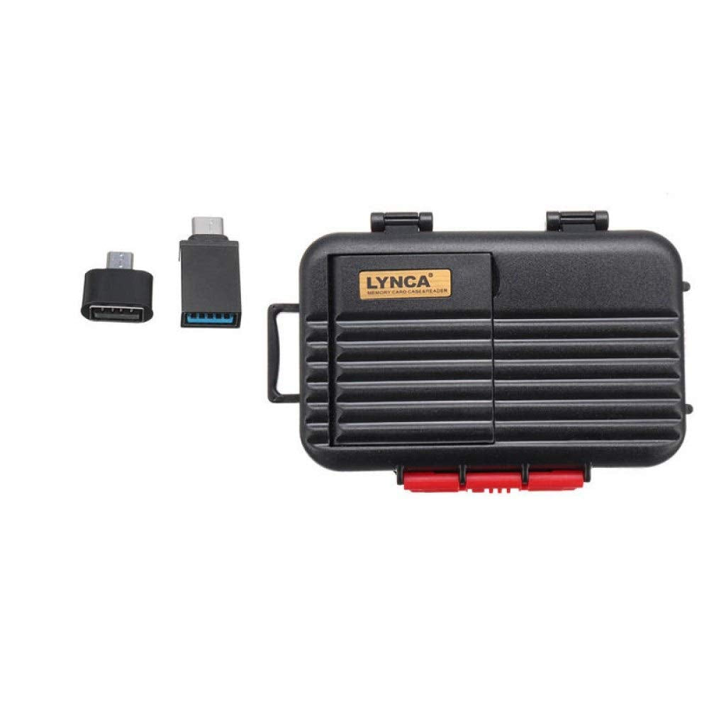 HIFFIN® 2 in 1 Type-c Micro USB OTG Memory Card TF Card CF Card Storage Box Card Reader for Mobile Phone