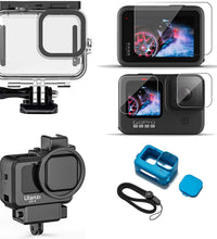 HIFFIN® Accessories Kit for Go Pro Hero 9 Black with Protective Housing + Ultra Clear Tempered Glass Screen Protector + Lens Protector + HD Front...