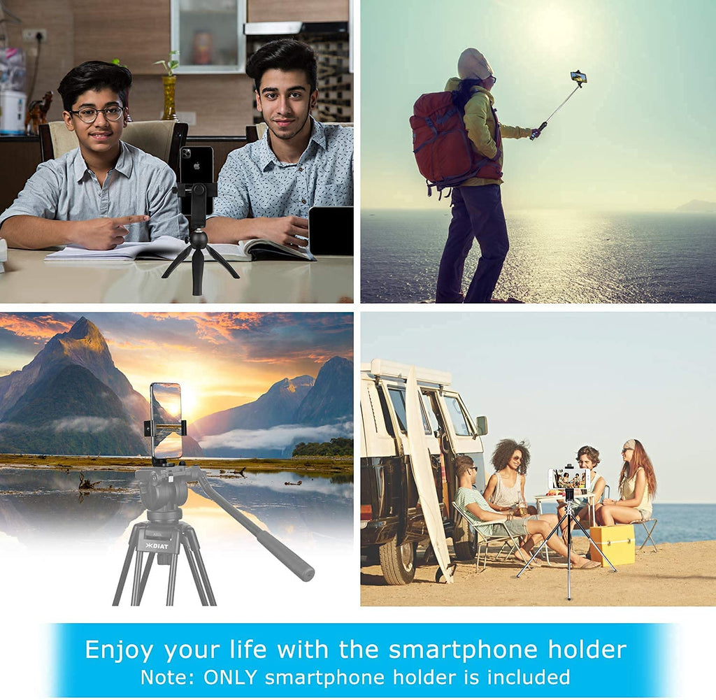 HIFFIN® Universal 360° Rotating Vertical Mobile Tripod Monopod Mount Supports Width Upto 2.3-4.1 Inches Smartphones (Mobile Phone Tripod Mount 360 Rotation)