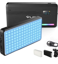 VIJIM VL196 RGB LED Video Light with Adjustable Stand,2500K-9000K Full Color 20 Lighting Effect Modes Ultra Bright Camera Lighting with Soft Light Board and Honeycomb Frame for Vlogging,Video Shooting