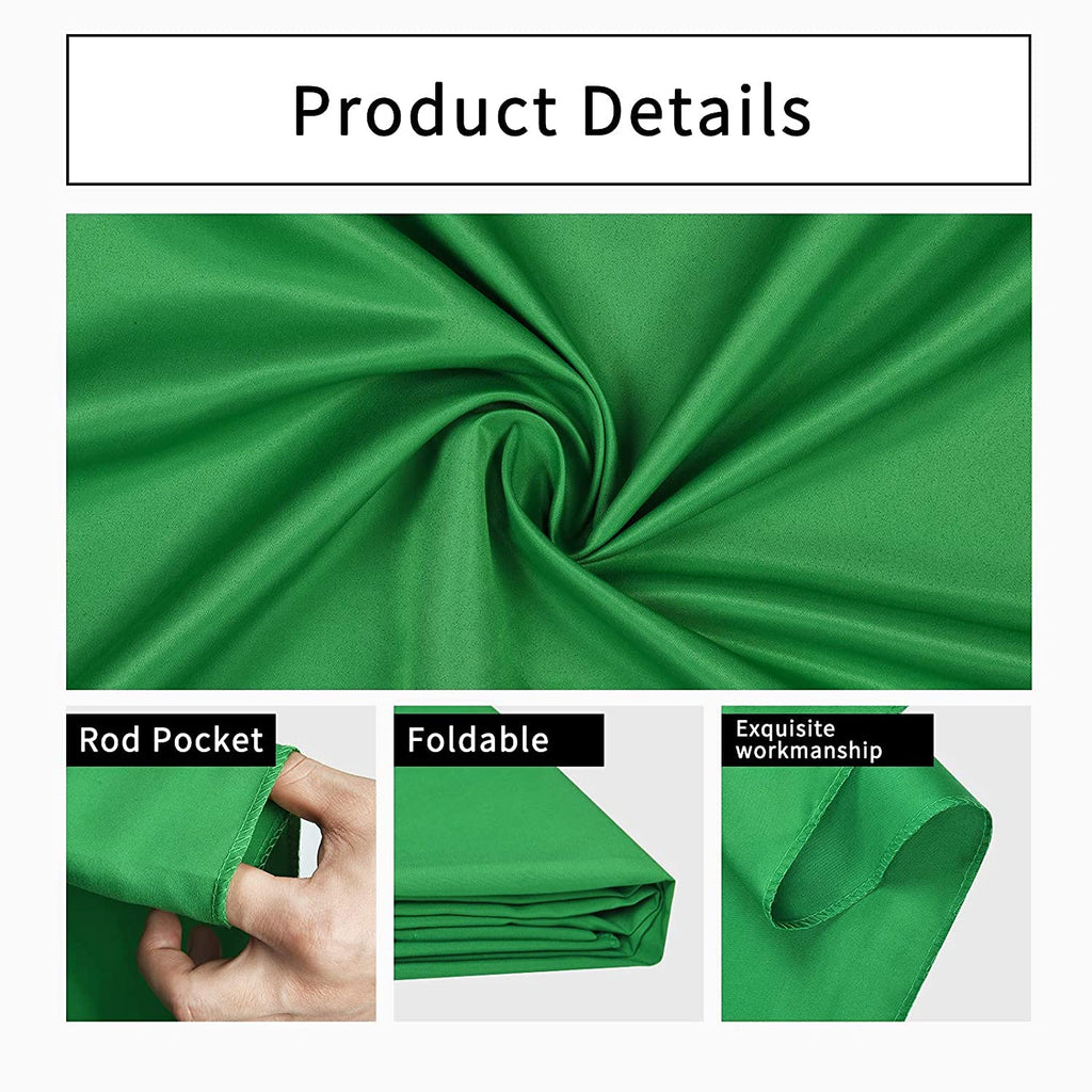 HIFFIN® PRO 8 ft. X 12 ft. Long Life Time Reusable Green Screen Chromakey Photo Video Photography Studio Fabric Backdrop, Background, Pure Green Muslin, Photography Studio