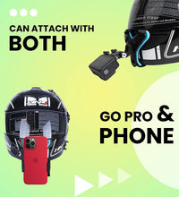 HIFFIN Helmet Chin Strap Mount with Mobile Clip & Screw Compatible with All Smart Phones Go pro & Action Cameras