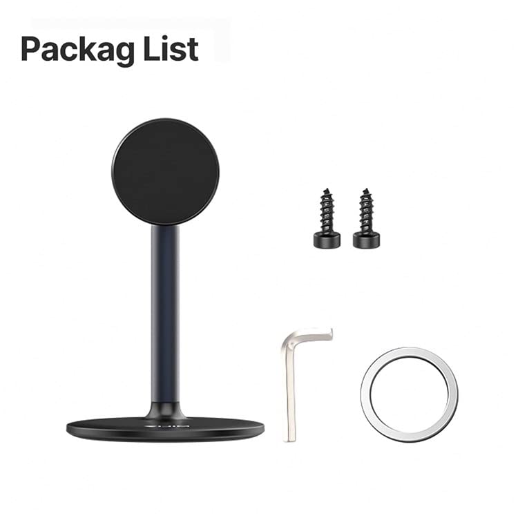 VIJIM HP002 Magnetic Cell Phone Stand 360-degree Rotating Phone Holder with 2-level Adjustable Height Aluminum Alloy Desktop Stand for All smart Phone & i-Phone 13/13 Pro/13 Mini/12/12 Pro/12 Mini