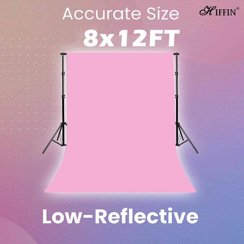 HIFFIN 8X12FT Pink Backdrop Photography Background Photo Backdrop for Photoshoot Photography Video Recording Background Screen Picture Curtain