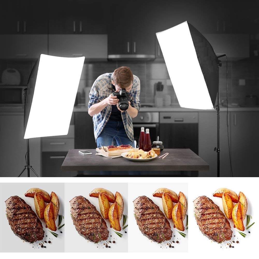 HIFFIN® PRO HD 5 Soft Led Video Light Softbox Kit | 3 Point Lighting | Stand | for YouTube Shooting,Videography, Product Photography, Continuous Studio Lights, Key Fill and Back Light