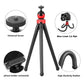 HIFFIN Flexible Gorillapod Tripod with 360° Rotating Ball Head Tripod for All DSLR Cameras(Max Load 1.5 kgs) & Mobile Phones (Black/Red) with Triopod Holder