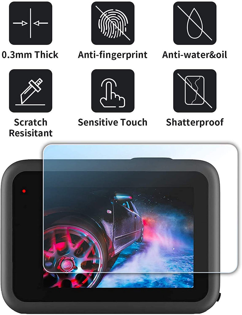 HIFFIN® hero 9 Screen Protector for GoPro Hero 9 Black, Ultra Clear Tempered Glass Screen Protector + Tempered Glass Lens Protector + Tempered Glass Front LCD Display Film for GoPro Hero9 Action Camera