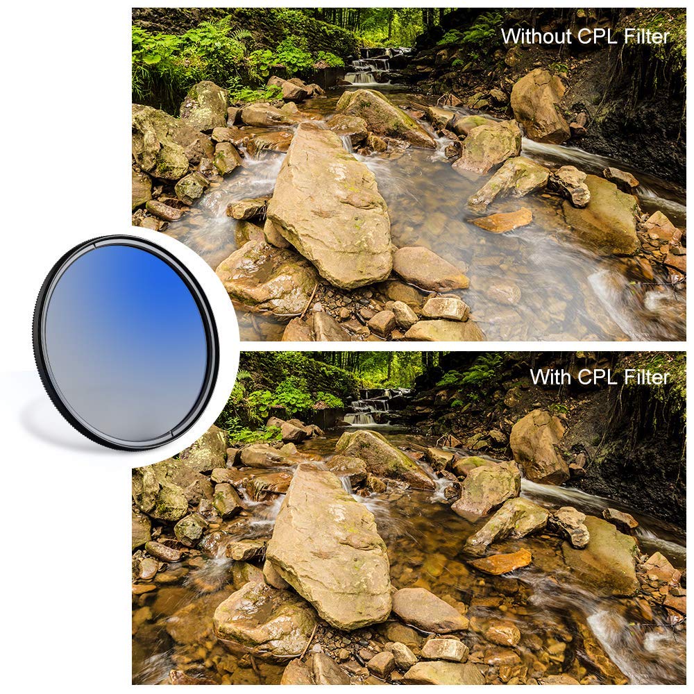 HIFFIN® Super DMC CPL 58mm 99 PCNT Transmittance MC Japan Optics 16-Layer Multi-Coated Polarized Filter Protects Front Lens Element Rugged Black Filter Ring