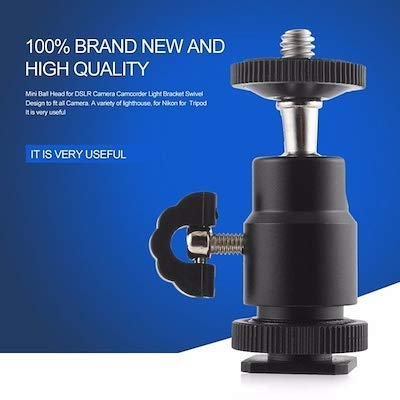 HIFFIN® 3 in 1 Universal Stabilizer C-Shape Bracket Video Handheld Grip + Ball Head hot Shoe Adapter + Mobile Phone Clip Holder for 4in1 DSLR Camera +Camcorder +Smartphone Video Rig Mount Fit