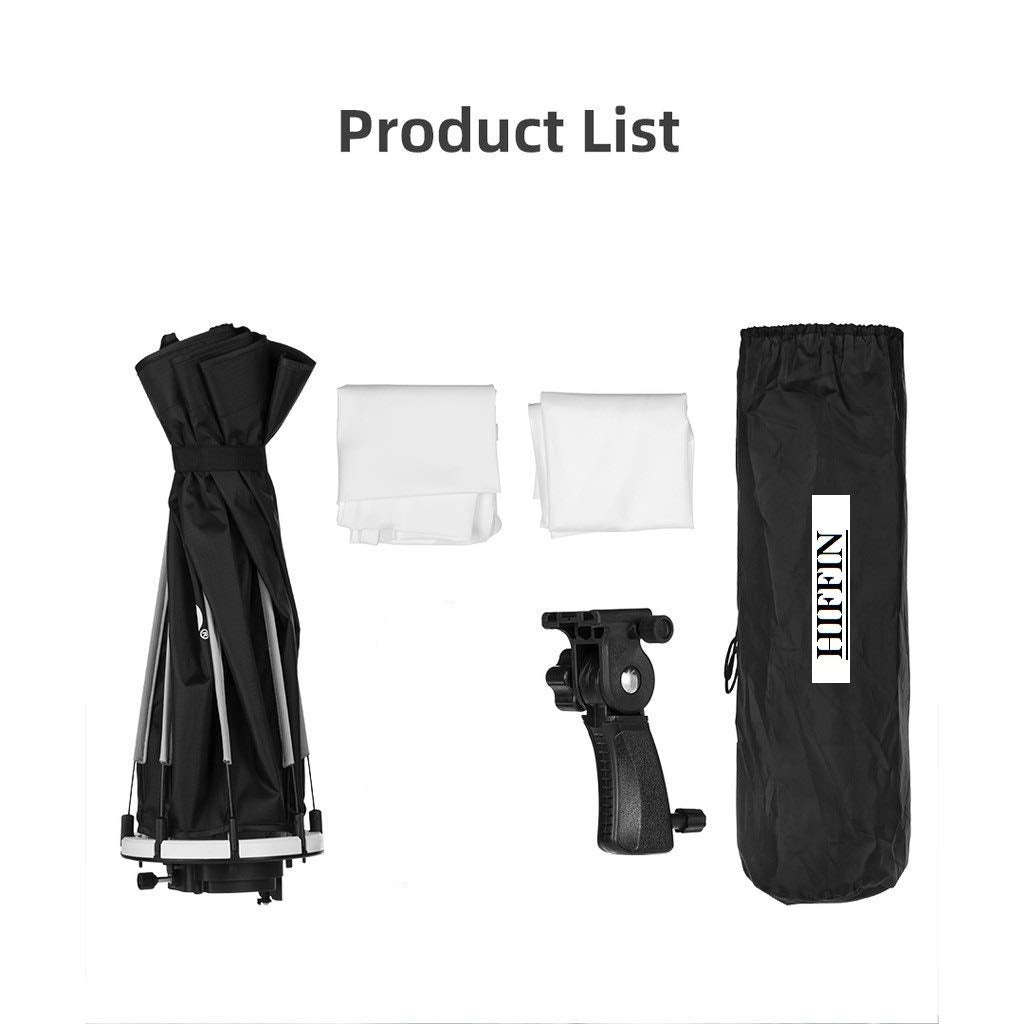 HIFFIN® Octagonal Softbox with S-Type Bracket Holder (with Bowens Mount) and Carrying Bag for Speedlite Studio Flash Monolight, Portrait and Product Photography (120 cm)