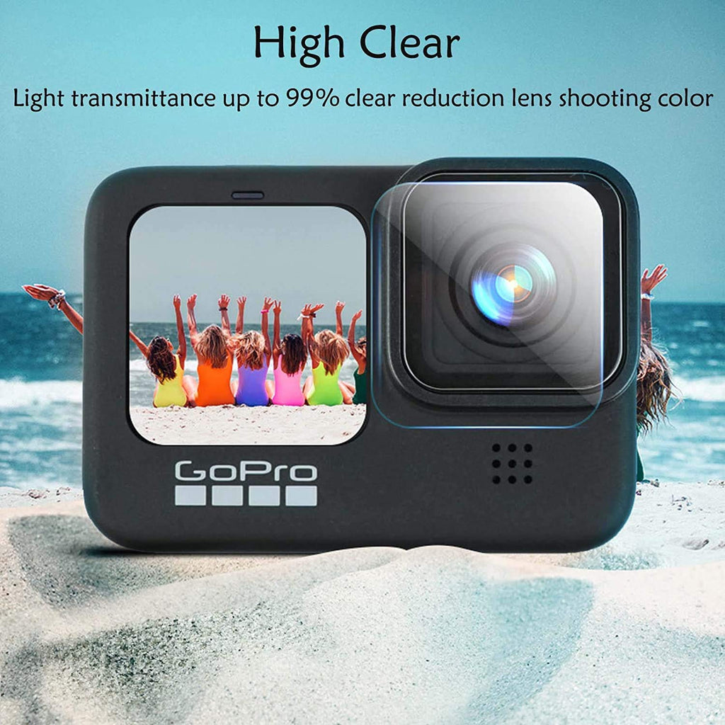 HIFFIN® hero 9 Screen Protector for GoPro Hero 9 Black, Ultra Clear Tempered Glass Screen Protector + Tempered Glass Lens Protector + Tempered Glass Front LCD Display Film for GoPro Hero9 Action Camera