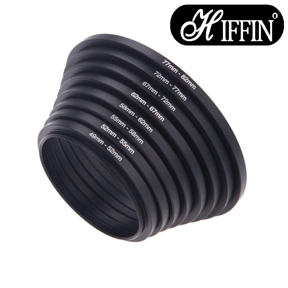 HIFFIN Lens Filter Step Up and Step Down CONVERTION Rings Set 16Pcs 49 mm-82 mm and 82 mm-49Mm As Hood