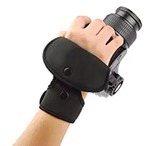 HIFFIN® PU Leather Soft Camera Hand Grip/Wrist Strap for Canon Nikon Sony SLR DSLR (Black)