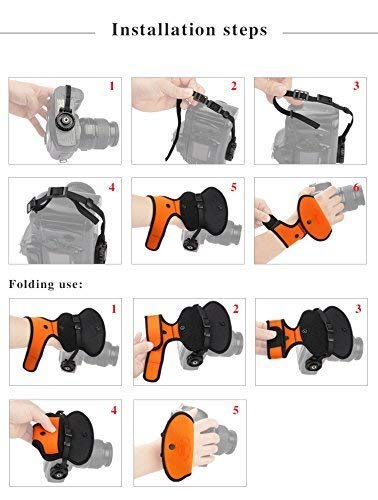 HIFFIN® PU Leather Soft Camera Hand Grip/Wrist Strap for Canon Nikon Sony SLR DSLR (Black)