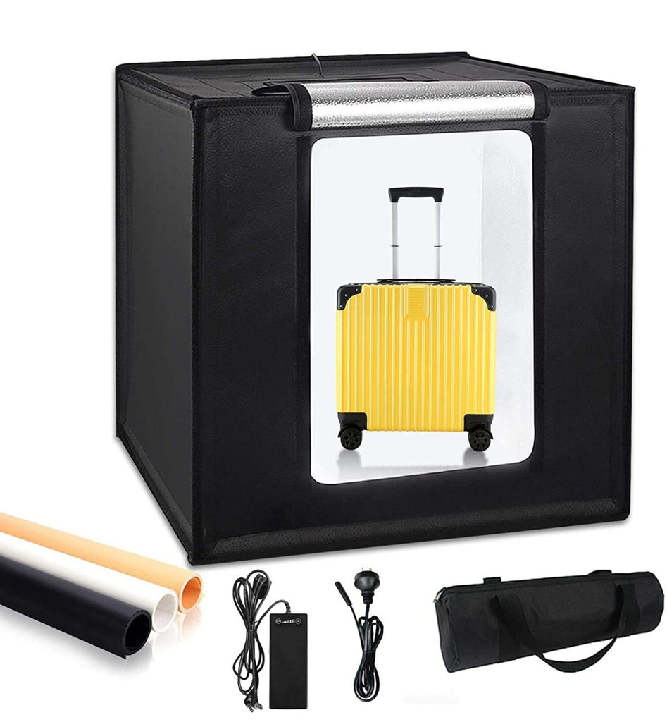 HIFFIN® 832"/80CM Photo Studio Light Box Shooting Tent, Adjustable 126 LED Panel Light Bulbs with Table Top Softbox Cube, 3 Colors Backdrops(Black...
