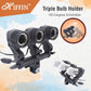 HIFFIN® E27 4 Point Studio Holder Kit Umbrella White + Studio Light Stand 9 FT Bulb Holder KIT Mark IIII | 4 Triple Holder | 4 Light Stand 9ft | 4 Umbrella | 12 x 20 W LED Bulb | 1 Boom | 1 Bag
