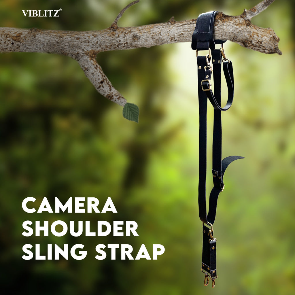 Viblitz Camera Shoulder Sling Strap Neck Strap with Quick Release and Safety Tether, Adjustable Camera Shoulder Sling Strap Compatible for for All Major Brand camera's DSLR/SLR for Canon Nikon Sony…
