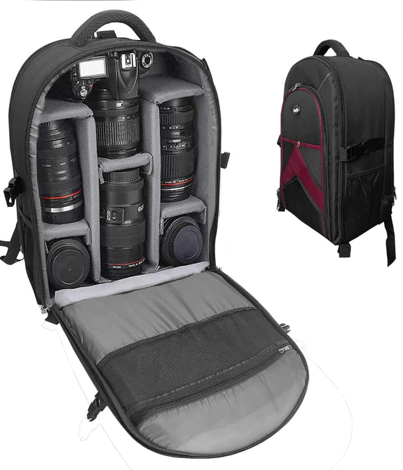 HIFFIN Waterproof DSLR/SLR Backpack Camera Bag Lightweight DSLR Backpack, Lens Accessories Carry Case Compatible with Sony/Canon/Nikon and All DSLR/SLR Cameras