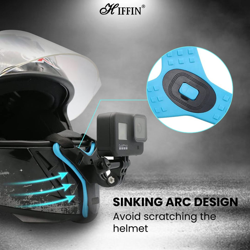 HIFFIN® Helmet Chin Strap Mount Compatible with Gopro Hero 8/7/6,SJCAM, Yi, DJI Osmo Action & Other Action Cameras
