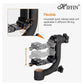HIFFIN Professional Heavy Duty Metal 360 Degree Panoramic Gimbal Tripod Head with Arca-Swiss Standard 1/4'' Quick Release Plate and Bubble Level for Digital