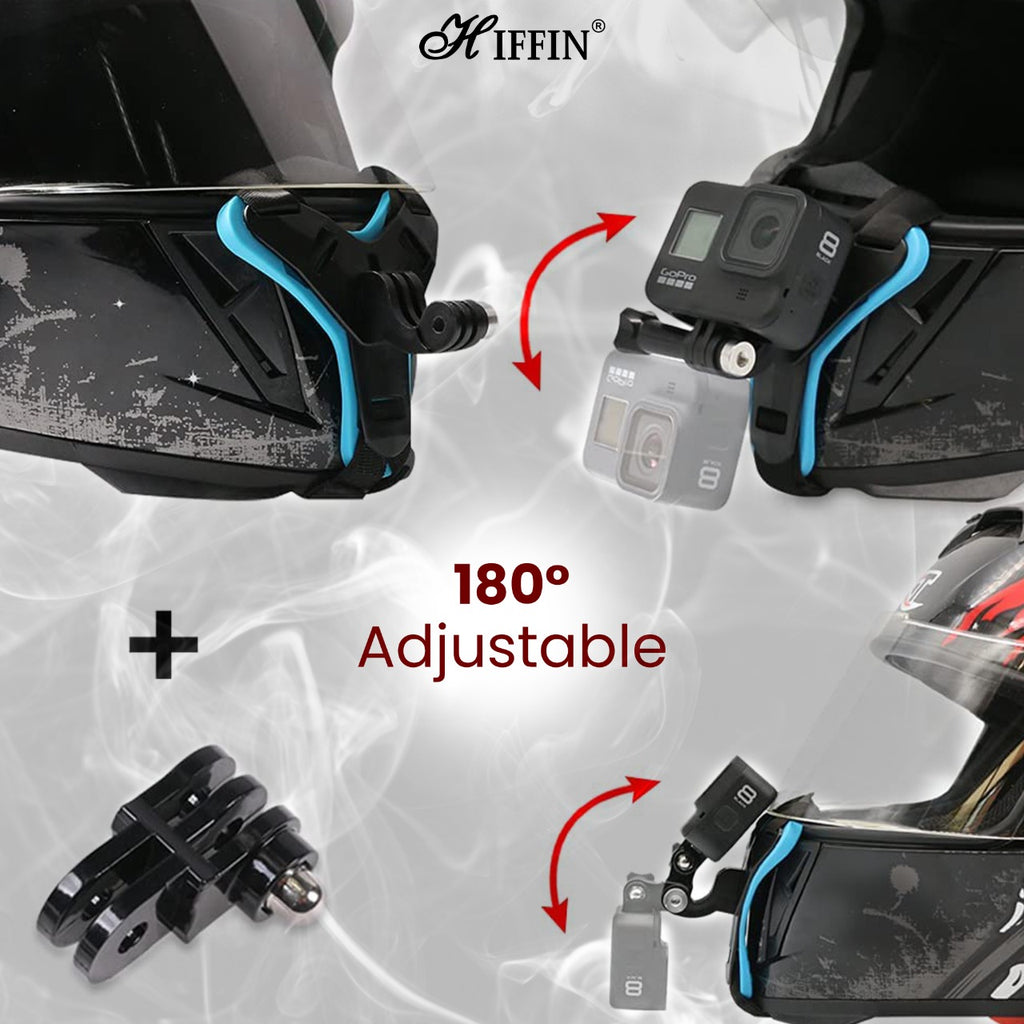 HIFFIN® Helmet Chin Strap Mount Compatible with Gopro Hero 8/7/6,SJCAM, Yi, DJI Osmo Action & Other Action Cameras