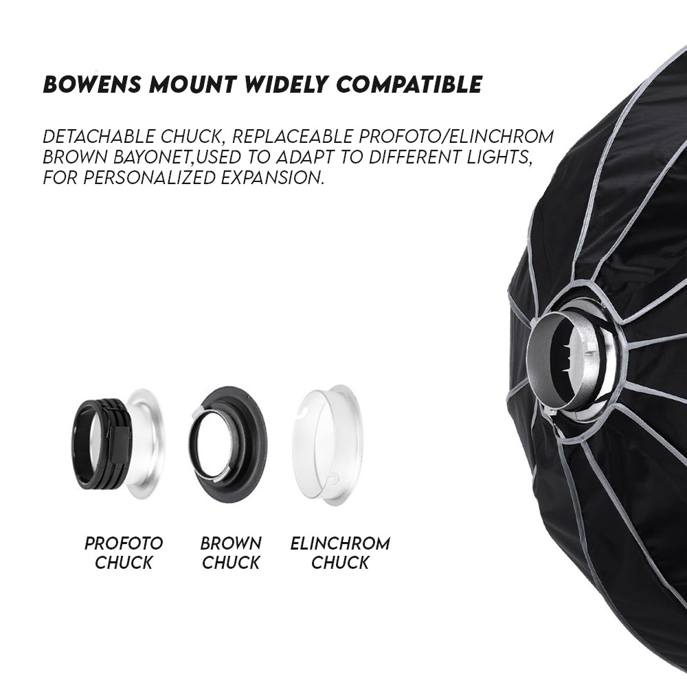ULANZI (90 cm) Lightweight & Portable Soft Box Comes with S2 Type Bracket & 2 Diffuser Sheets | Carrying Case | Compatible with All Flash Speedlights (Octagonal Softbox 90 cm)